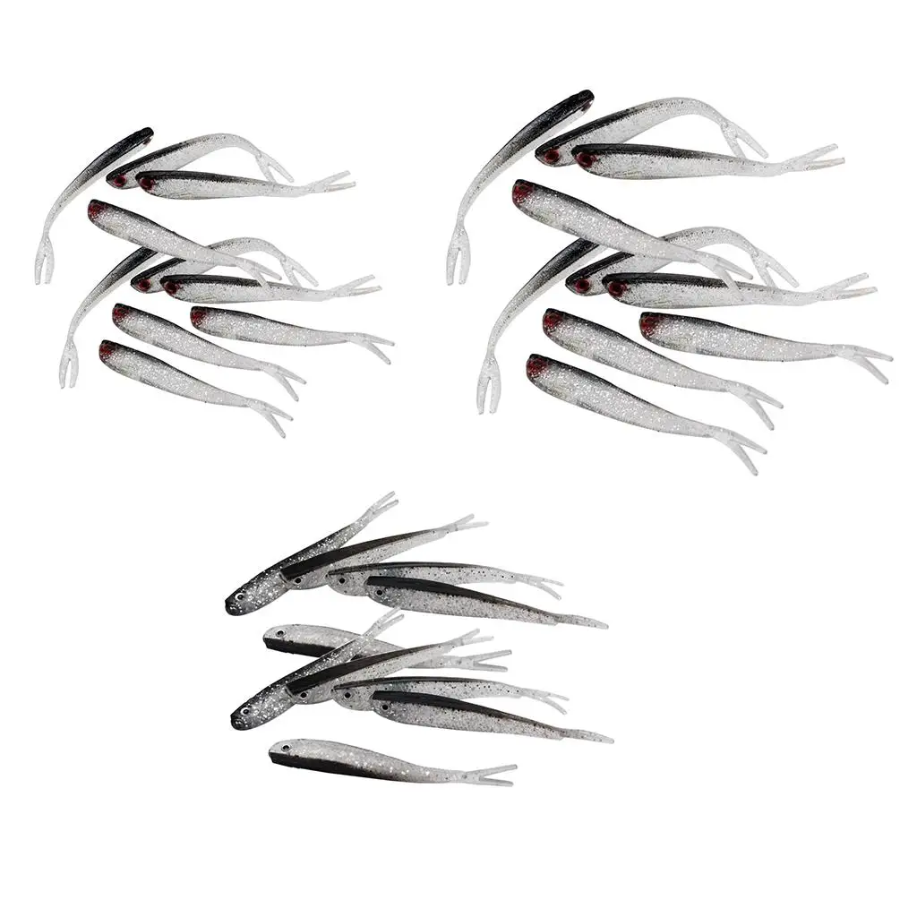 10шт Риболовна Стръв 3D Очите Сянка Стръв Мека Мека Плува Пластмаса Изображение 3
