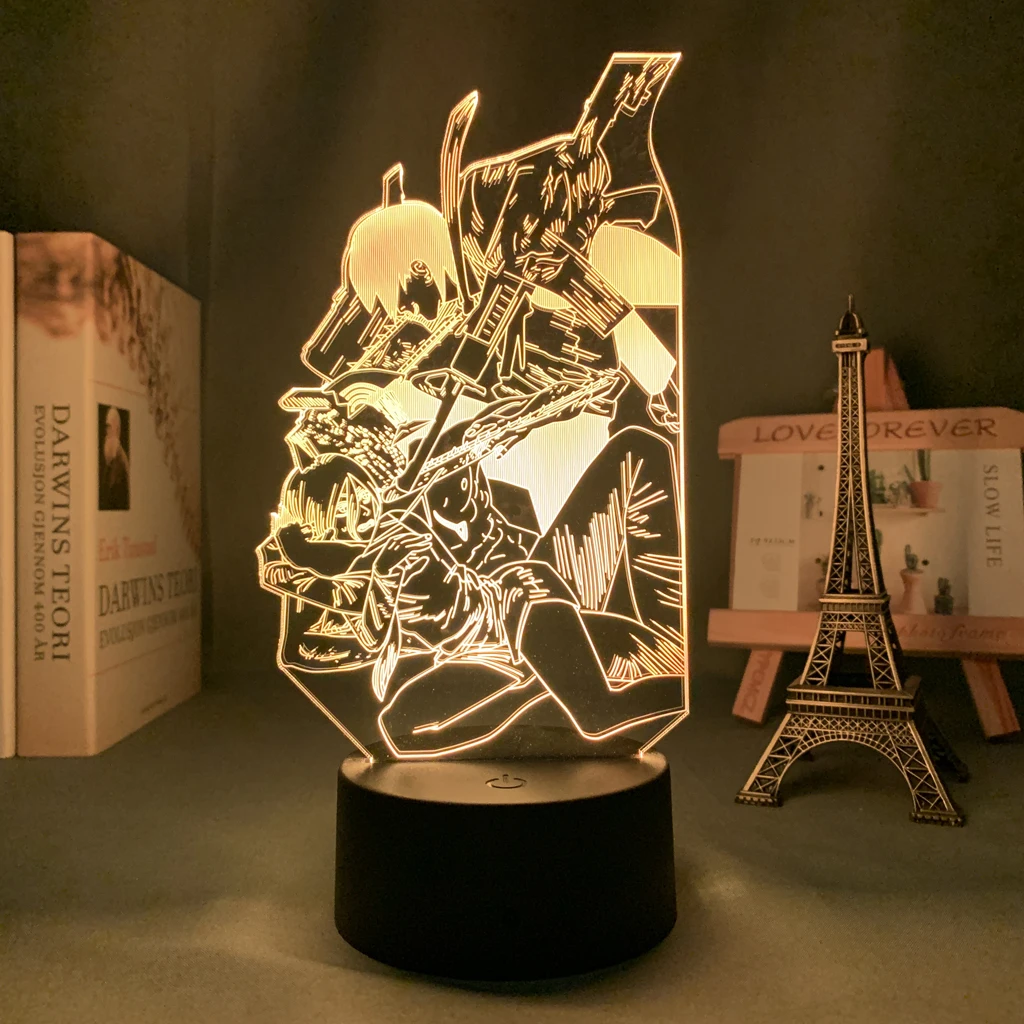 Аниме Led Лампа Резачка Човек за Украса Спални лека нощ, Подарък За Рожден Ден Декор Тенис на 3d Лампа Резачка Човек Изображение 0