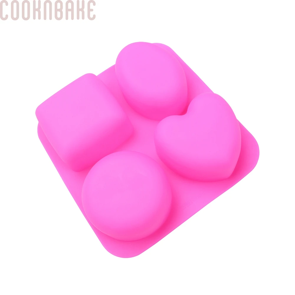 COOKNBAKE Овални силиконова форма за Торта Форма за печене във формата на сърце ръчно изработени сапуни Кръг желе тава за пудинг форма за печене на хляб 4 дупки Изображение 3