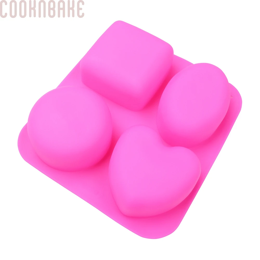 COOKNBAKE Овални силиконова форма за Торта Форма за печене във формата на сърце ръчно изработени сапуни Кръг желе тава за пудинг форма за печене на хляб 4 дупки Изображение 4