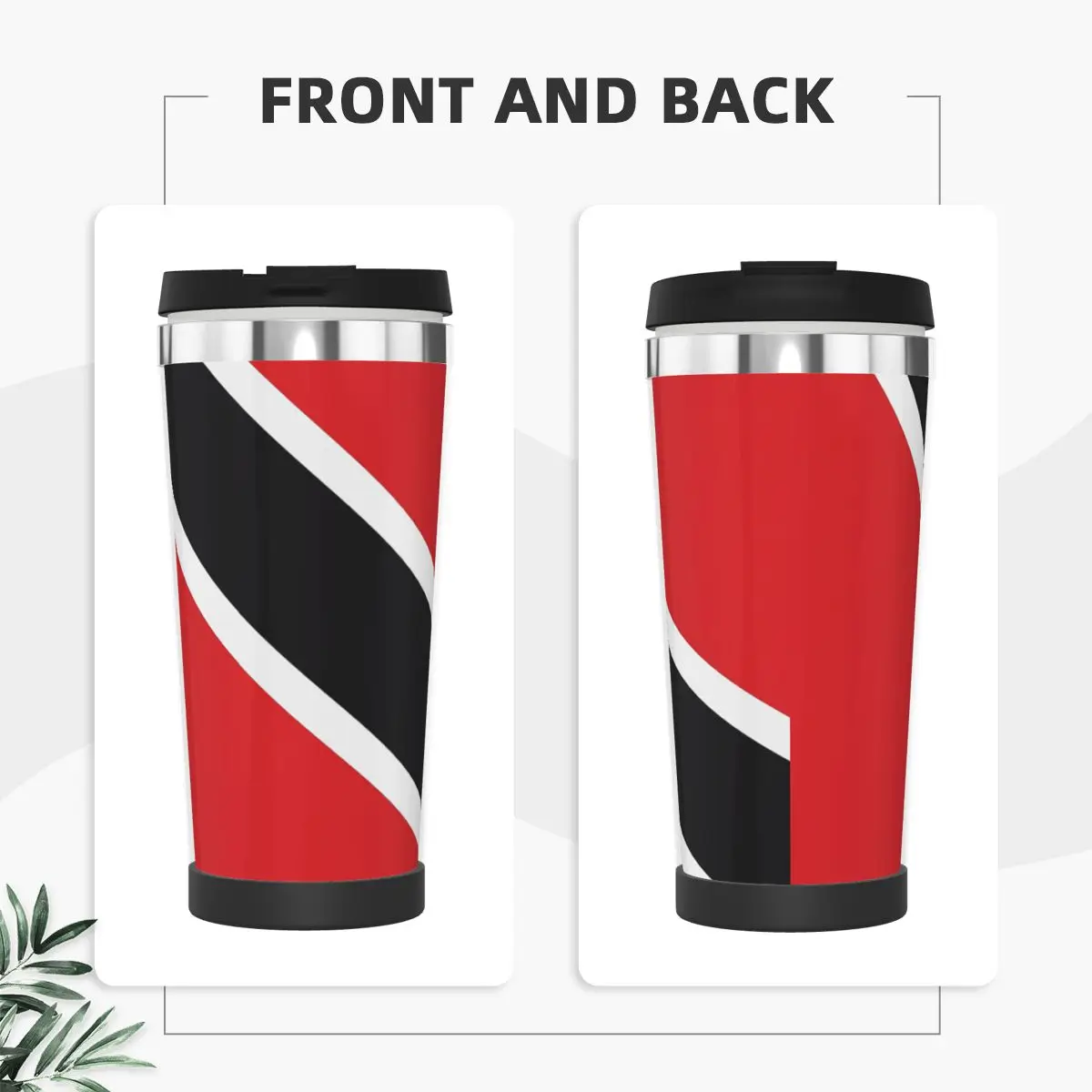 Флаг на Тринидад и Тобаго, Чаша За Вода с двойна Изолация, Графична Термос, Чаша, Забавна Новост, Изолационни многофункционални чаши Изображение 1