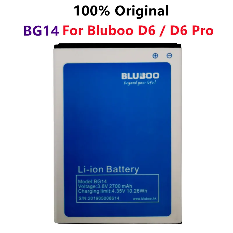 100% Оригинална Батерия BG14 3,8 НА 2700 mah За Bluboo D6/D6 Pro, Висококачествени Сменяеми Батерии за Телефон Изображение 0