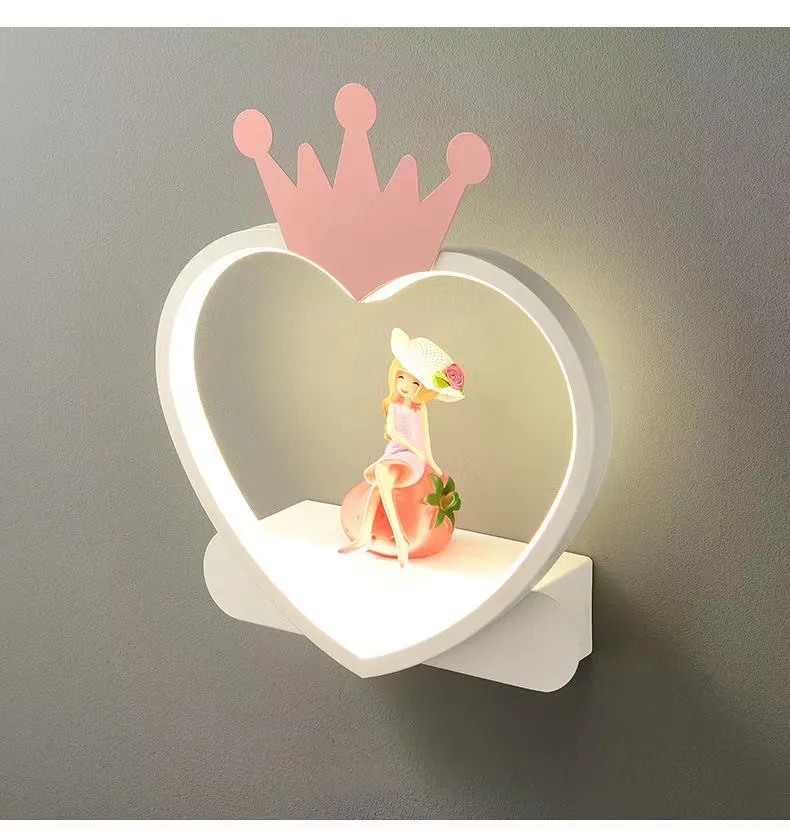 Led монтиран на стената Лампа Сърцето на Короната, с монтиран на стената Лампа на Стълба Преминаване Детска Спалня Хол Украса LED Модерен Минималистичен Лампа За Съхранение Изображение 1