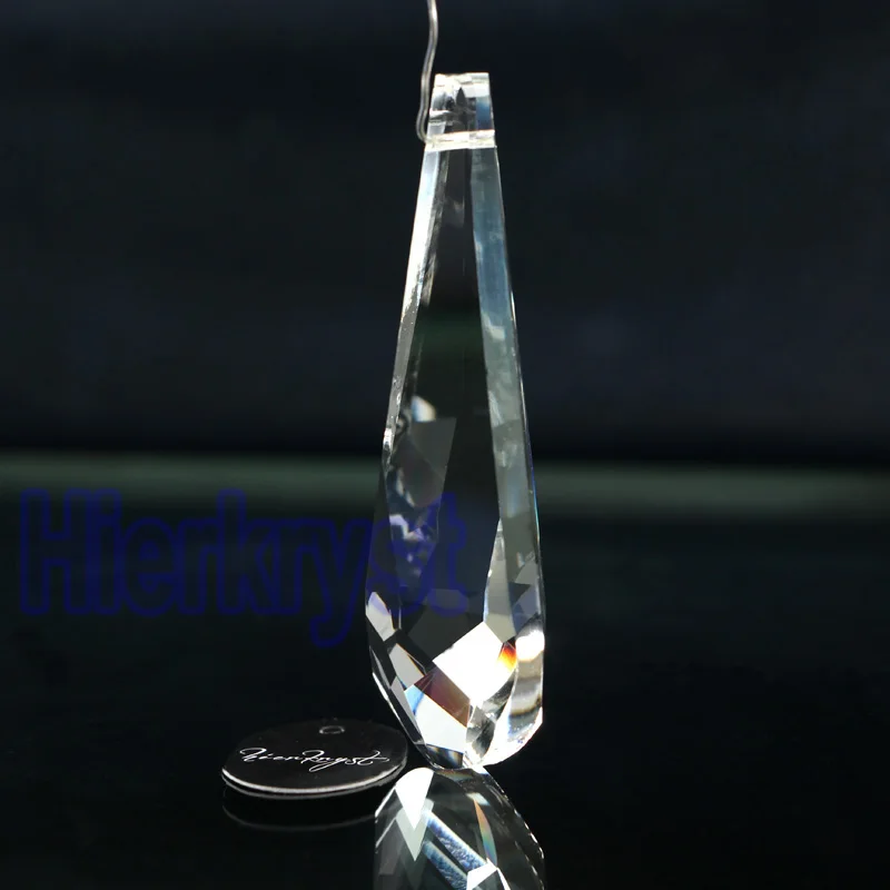 HIERKYST 10 бр K9 Стъклени Кристални Призми Окачване Полилеи Част Полилеи Дъгова Лампа за Осветление на Висящи Капки 76 мм 3 