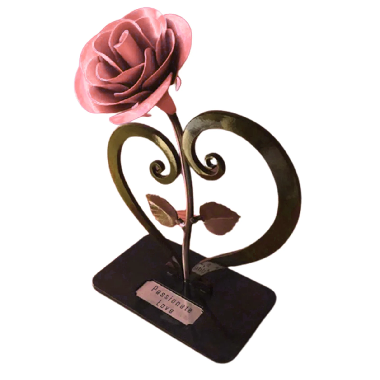 Метална Скулптура Рози с Поставка във Формата на Сърце Тенис на Декоративен Орнамент Метална Скулптура Рози Гореща Разпродажба Изображение 5
