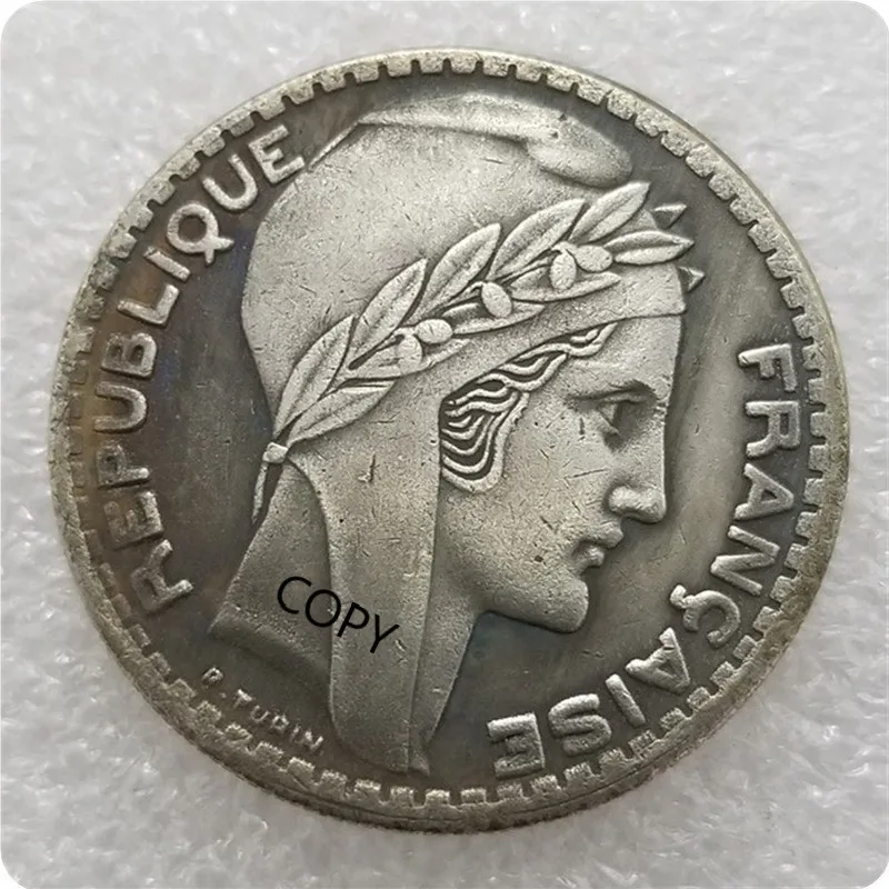Френски 1936 сребърно покритие Айде са подбрани Монета за Подарък Щастлив Предизвикателство Монета КОПИЕ МОНЕТИ Изображение 1
