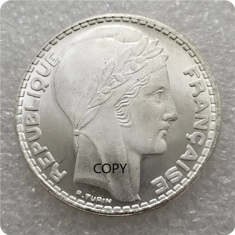 Френски 1936 сребърно покритие Айде са подбрани Монета за Подарък Щастлив Предизвикателство Монета КОПИЕ МОНЕТИ Изображение 2