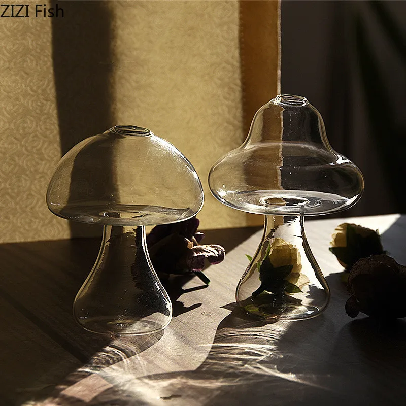 Сладък гъби стъклена ваза Изделия от стъкло Прозрачен Договореност Хидропоника Нередовни Детска стая Декорация на Дома Изображение 0