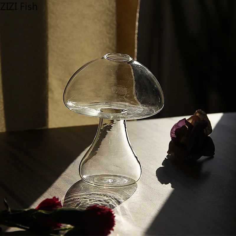 Сладък гъби стъклена ваза Изделия от стъкло Прозрачен Договореност Хидропоника Нередовни Детска стая Декорация на Дома Изображение 1