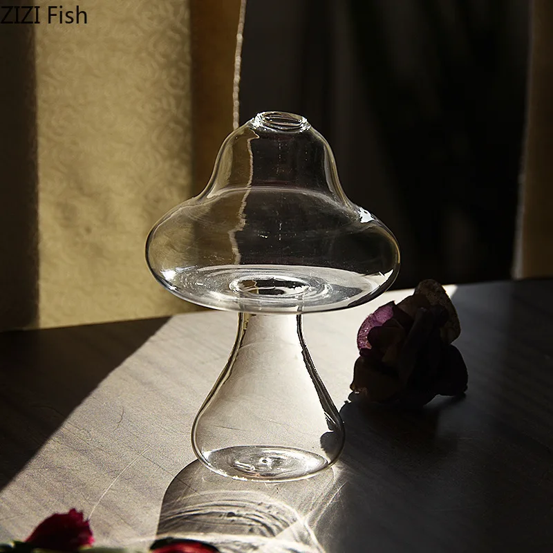 Сладък гъби стъклена ваза Изделия от стъкло Прозрачен Договореност Хидропоника Нередовни Детска стая Декорация на Дома Изображение 2
