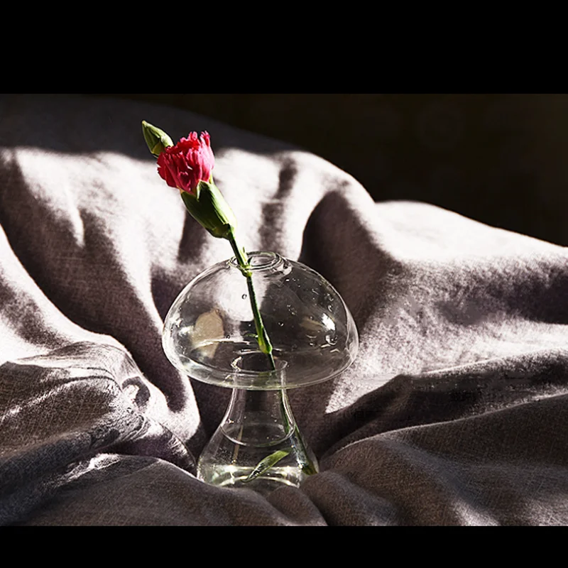 Сладък гъби стъклена ваза Изделия от стъкло Прозрачен Договореност Хидропоника Нередовни Детска стая Декорация на Дома Изображение 4