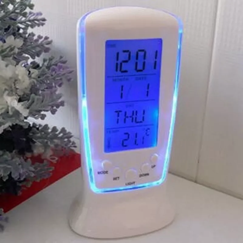 Дигитален Календар на Температурата LED Цифров часовник със Синя подсветка Електронен Календар Термометър Led Часовник С течение на Времето Изображение 1