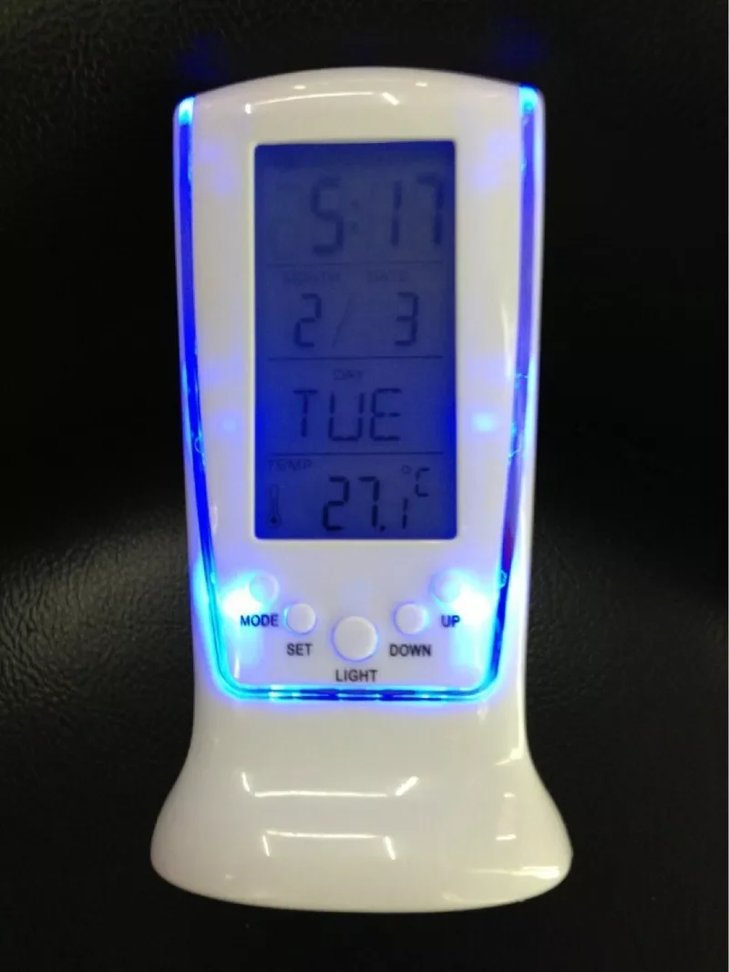 Дигитален Календар на Температурата LED Цифров часовник със Синя подсветка Електронен Календар Термометър Led Часовник С течение на Времето Изображение 3