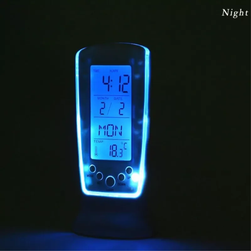 Дигитален Календар на Температурата LED Цифров часовник със Синя подсветка Електронен Календар Термометър Led Часовник С течение на Времето Изображение 4