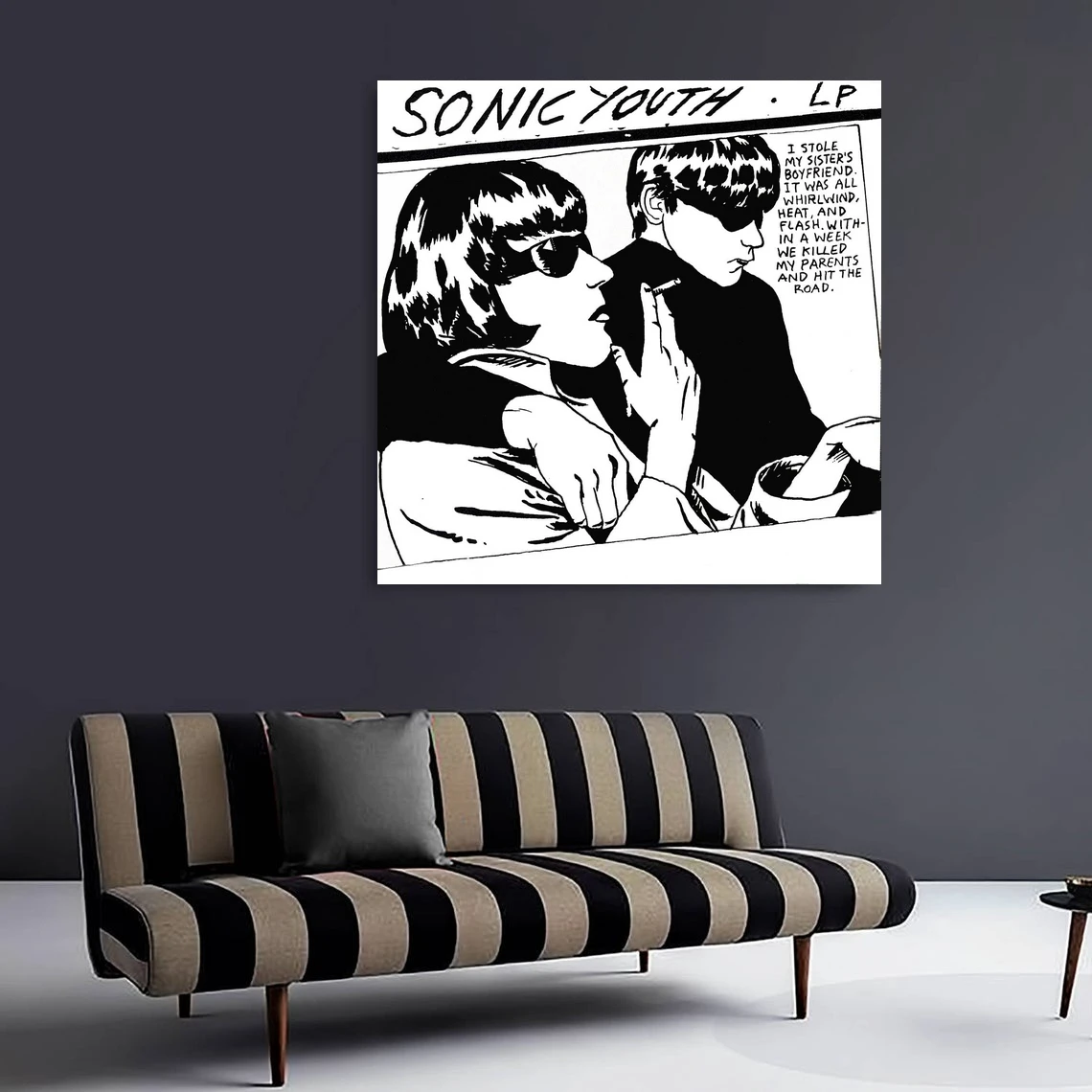 Sonic Youth - Корица на музикален албум Goo, Плакат на платно, Украса за дома, Стенни живопис (Без рамка) Изображение 2