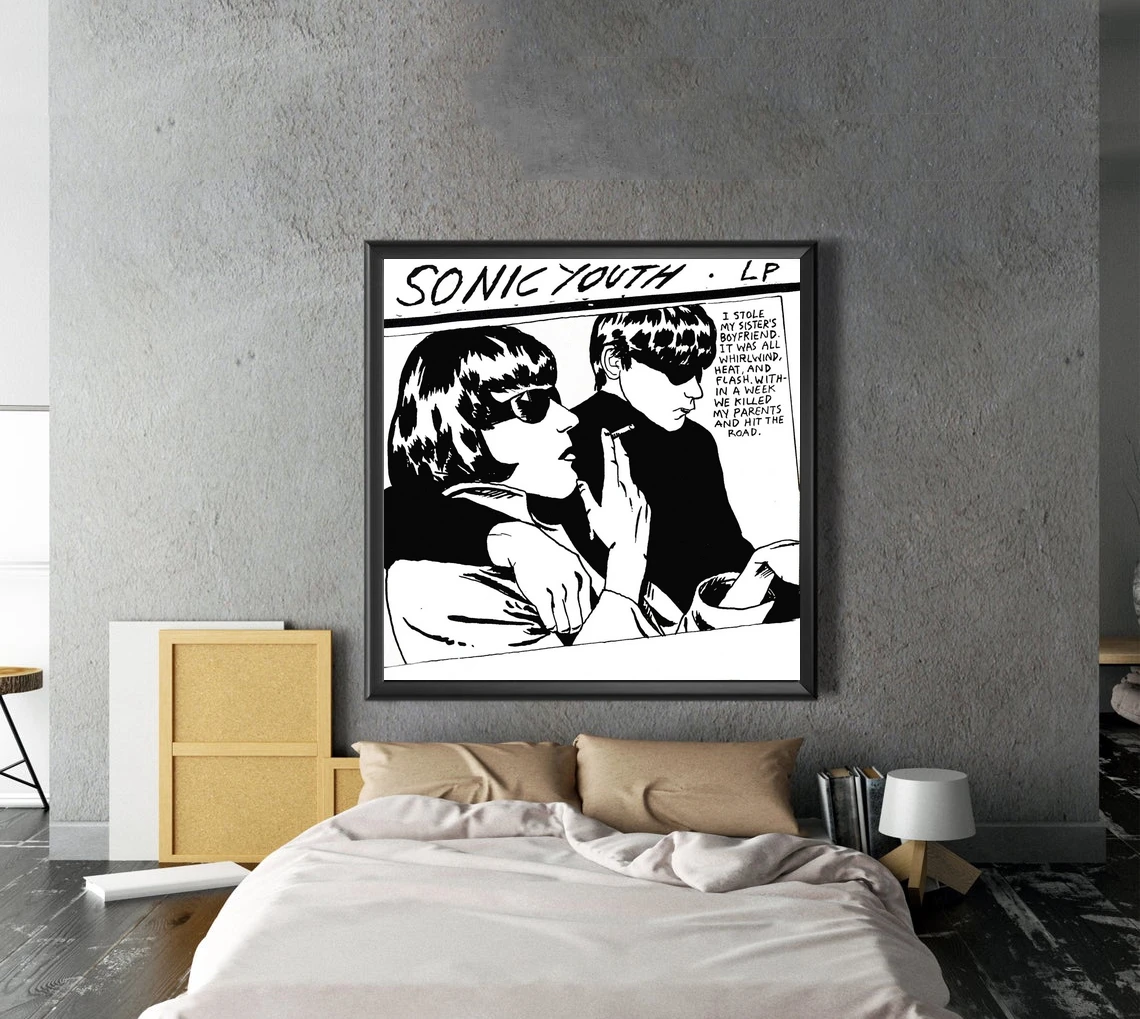 Sonic Youth - Корица на музикален албум Goo, Плакат на платно, Украса за дома, Стенни живопис (Без рамка) Изображение 3
