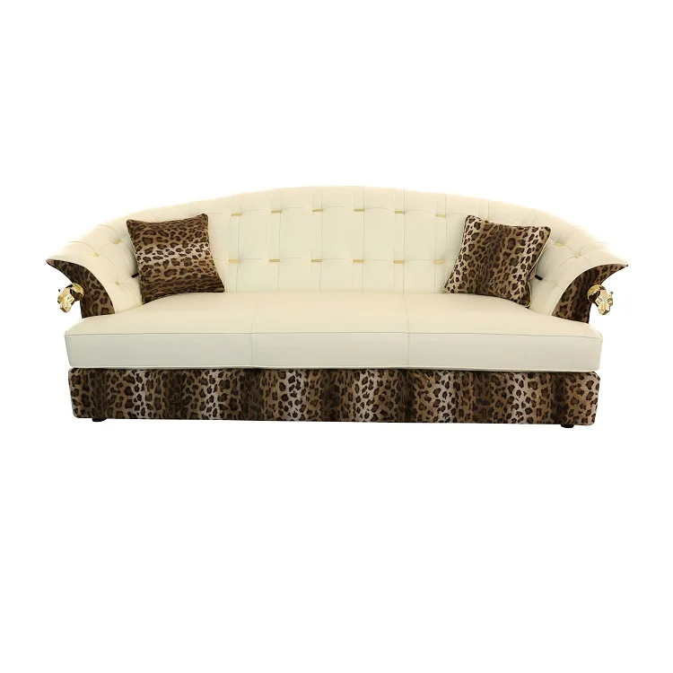 Модерен и луксозен Кожен диван с мед кърпа и леопардовым принтом Изображение 0