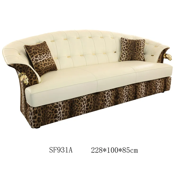 Модерен и луксозен Кожен диван с мед кърпа и леопардовым принтом Изображение 1