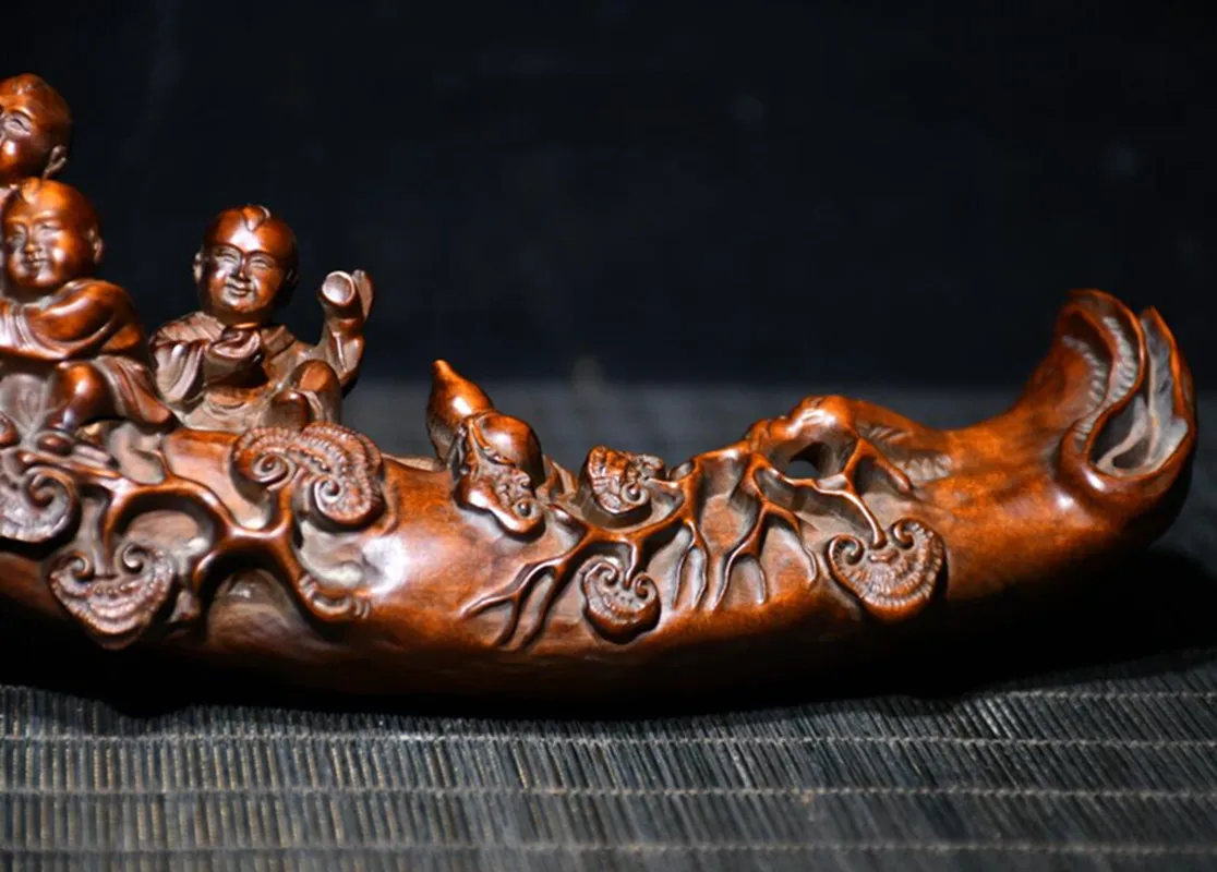Архаичная статуя ръчно изработени от чемшир seiko five child ruyi crafts Изображение 2