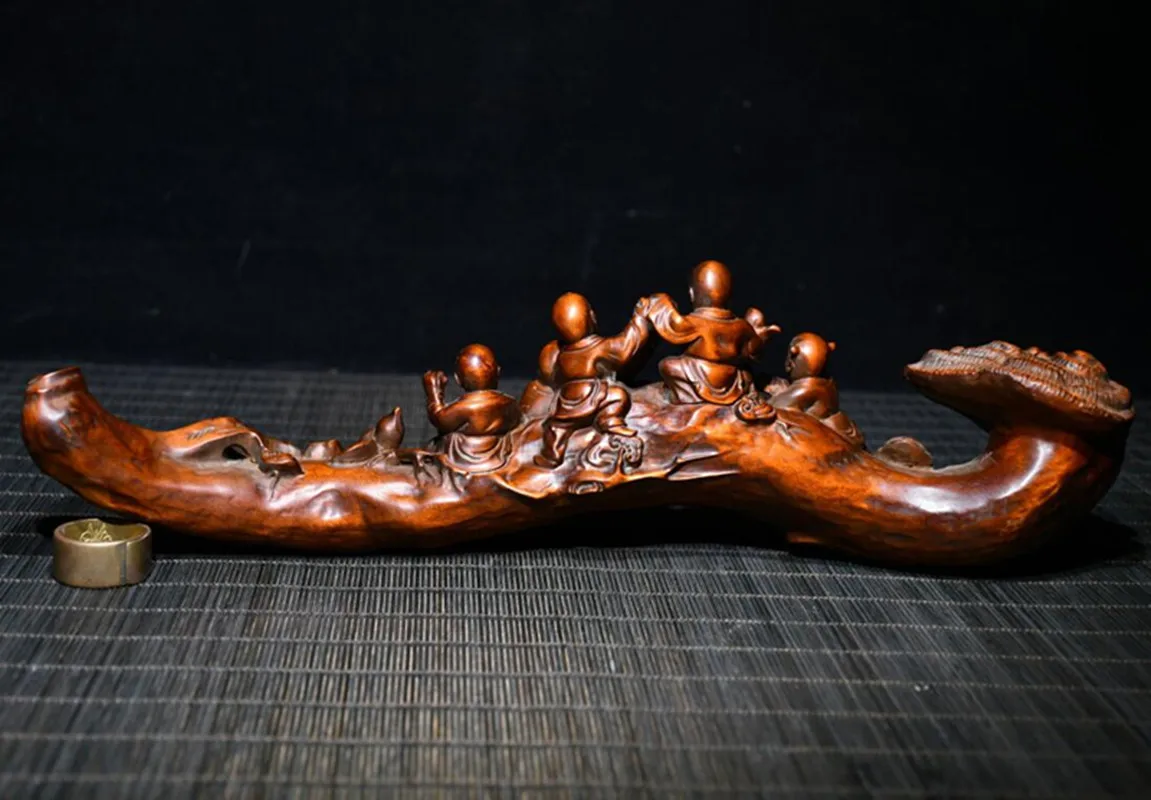Архаичная статуя ръчно изработени от чемшир seiko five child ruyi crafts Изображение 5