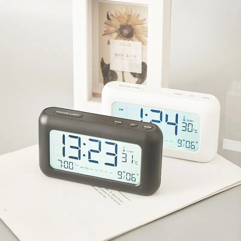 Кабел за зареждане alarm clock Прости Нощни Електронни Часовници За Спални Цифрови LCD многофункционални Часовници С Осветление на Повторение, Настолни Часовници Изображение 0