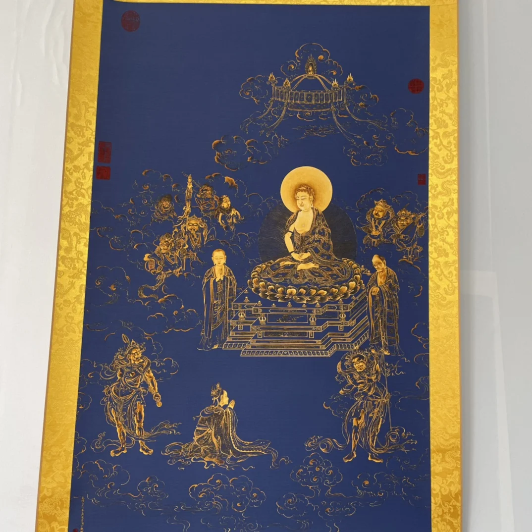 Китайската изискана колекция от централната линия На Пан Гуаньинь живопис занаяти украса на хола подаръци за дома Изображение 1