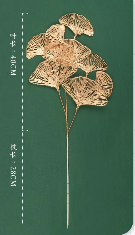 Златна сватба моделиране с цветен букет лист костенурка лист пиано коприна бамбук фен лист паричен лист бамбуков лист украса Изображение 4