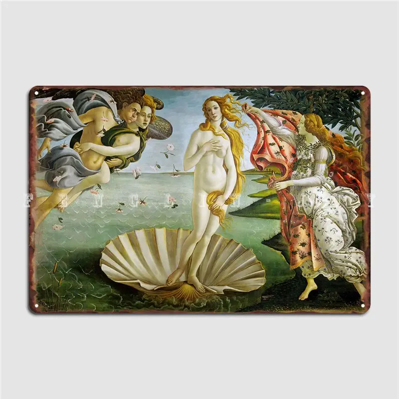 Раждането на Венера Метален Знак рисувани Стенни Кръчма Гараж Декорация Стикери Лидице Знак Плакат Изображение 0