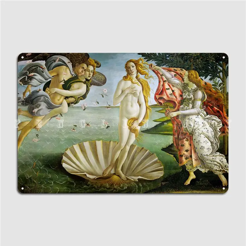 Раждането на Венера Метален Знак рисувани Стенни Кръчма Гараж Декорация Стикери Лидице Знак Плакат Изображение 1