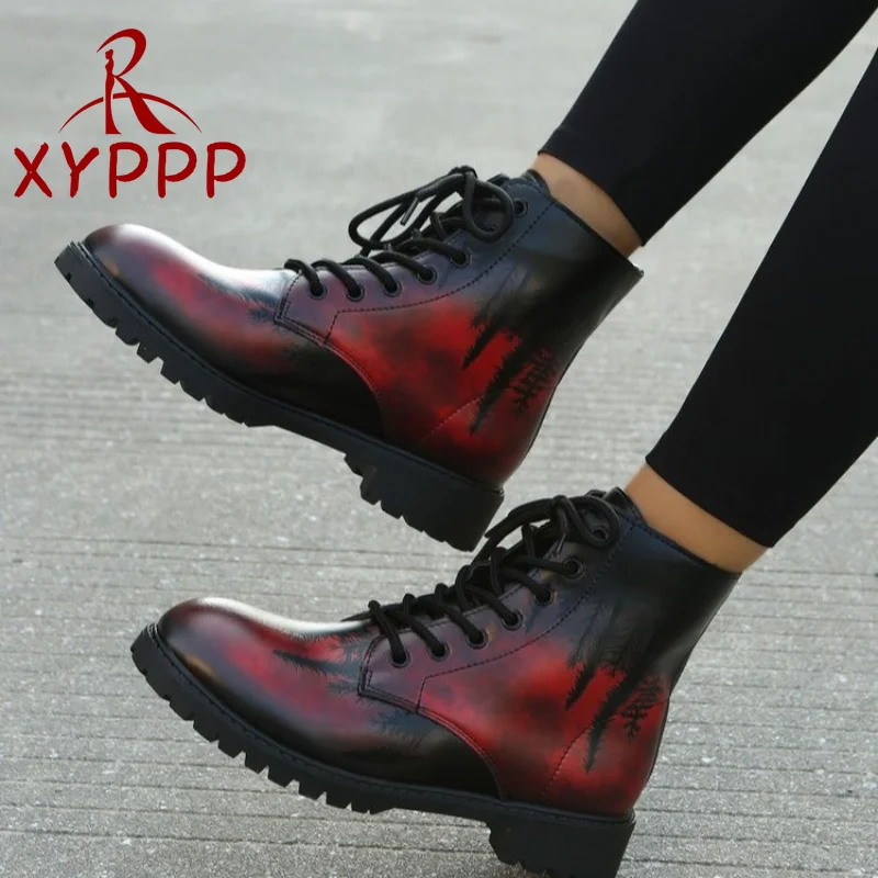Есенни дамски обувки със среден дигитален печат, 2022 г., дамски Модни Работни обувки от изкуствена кожа в британския стил, Модни дамски обувки дантела отпред, дамски обувки Изображение 1