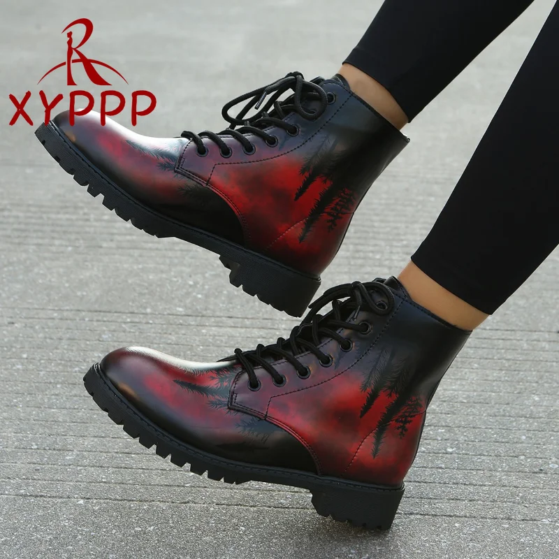 Есенни дамски обувки със среден дигитален печат, 2022 г., дамски Модни Работни обувки от изкуствена кожа в британския стил, Модни дамски обувки дантела отпред, дамски обувки Изображение 4