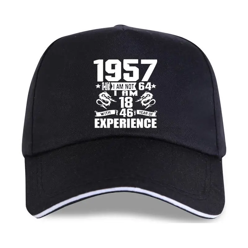 нова шапка, Забавна шапка, Направена През 1957 година, Подарък За 64-ия Рожден Ден на Шега С Принтом, На 64 Години, Страхотен Мъж, Ежедневни Бейзболна Шапка, Памучен Мъжки Изображение 0