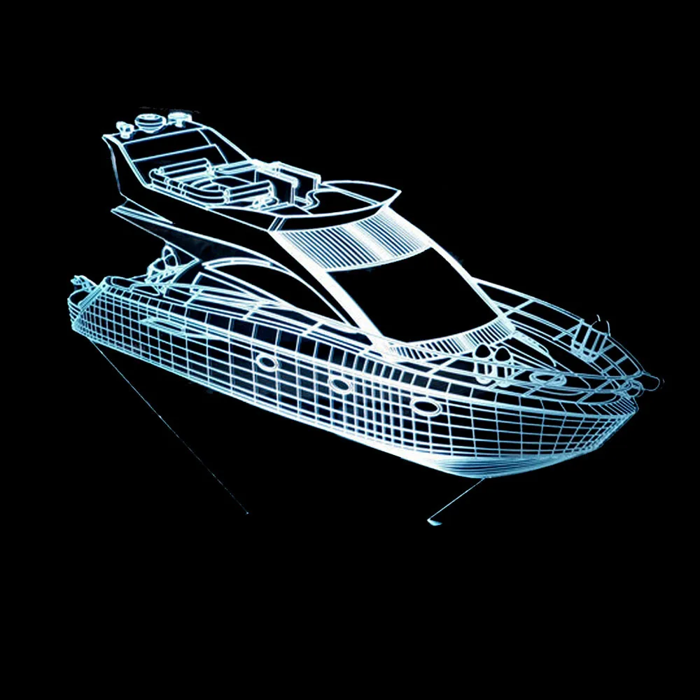 Нова Лодка 3d лека нощ 7 Цветен Сензорен Пулт за Дистанционно Управление Led 3d Лампа Визуални Подаръци Детска Лампа 3d осветителни Тела Изображение 0