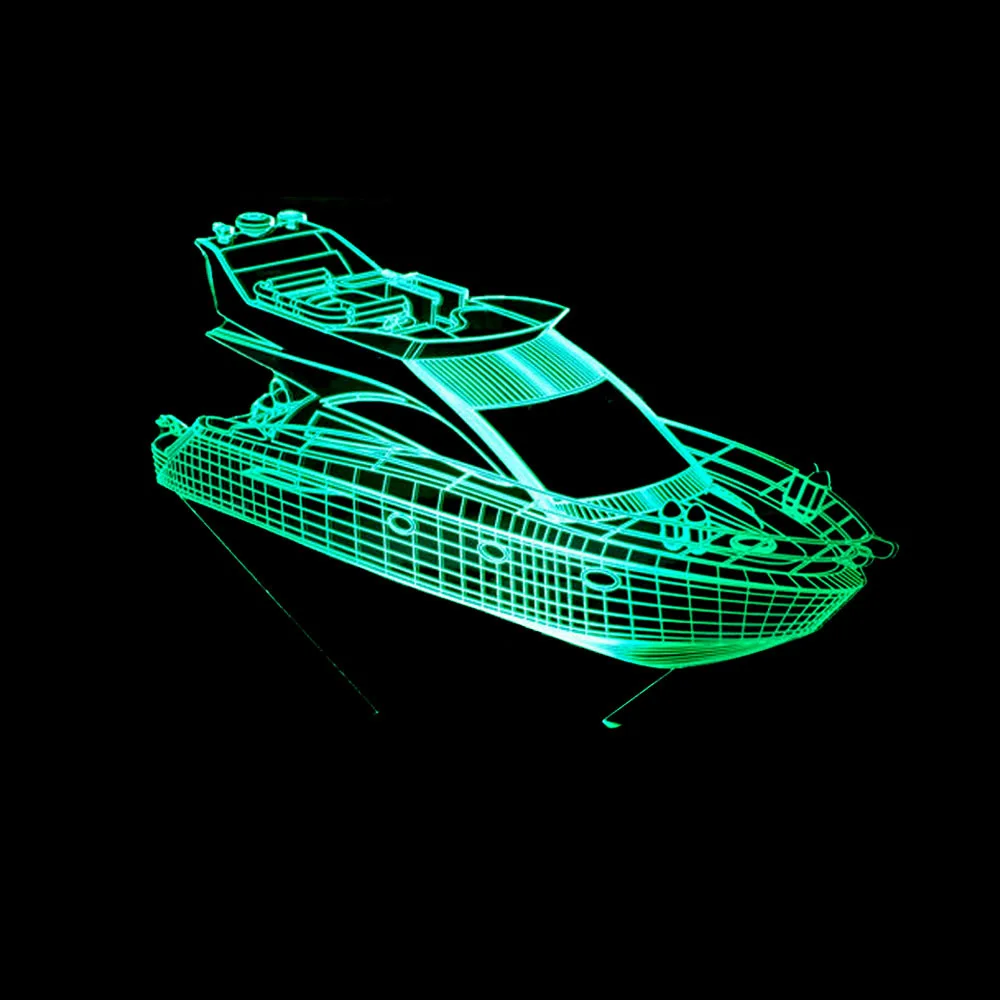 Нова Лодка 3d лека нощ 7 Цветен Сензорен Пулт за Дистанционно Управление Led 3d Лампа Визуални Подаръци Детска Лампа 3d осветителни Тела Изображение 1