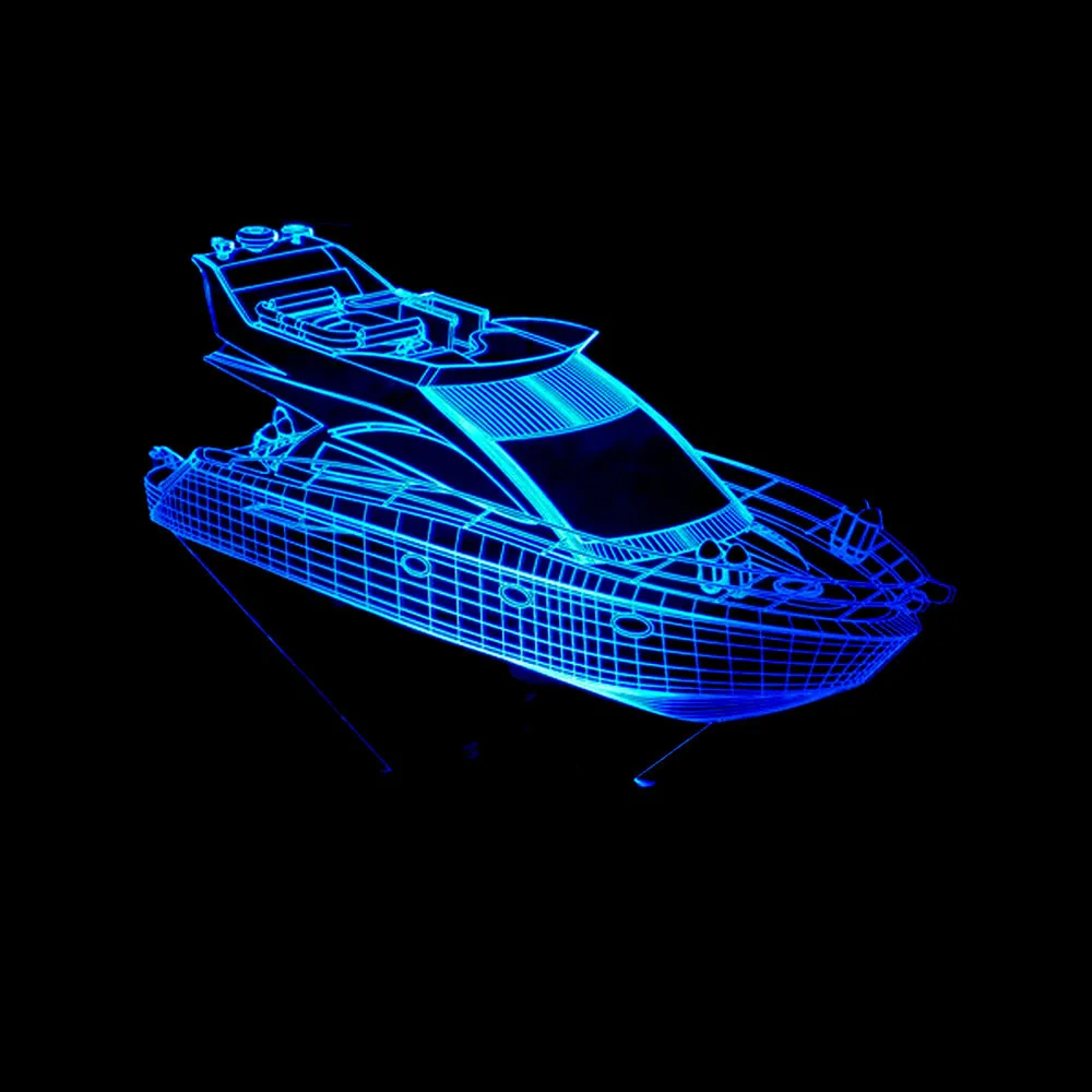 Нова Лодка 3d лека нощ 7 Цветен Сензорен Пулт за Дистанционно Управление Led 3d Лампа Визуални Подаръци Детска Лампа 3d осветителни Тела Изображение 2