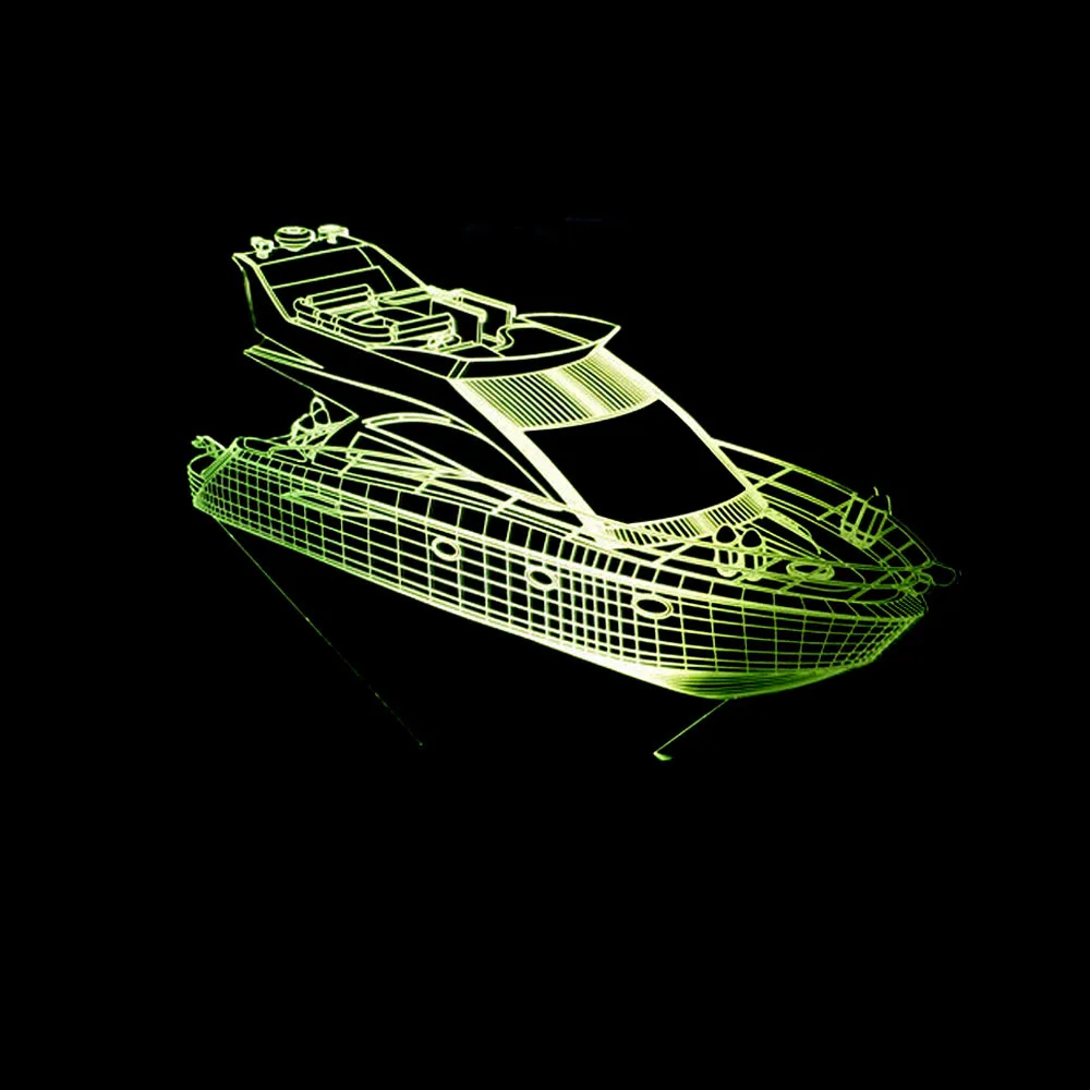 Нова Лодка 3d лека нощ 7 Цветен Сензорен Пулт за Дистанционно Управление Led 3d Лампа Визуални Подаръци Детска Лампа 3d осветителни Тела Изображение 3