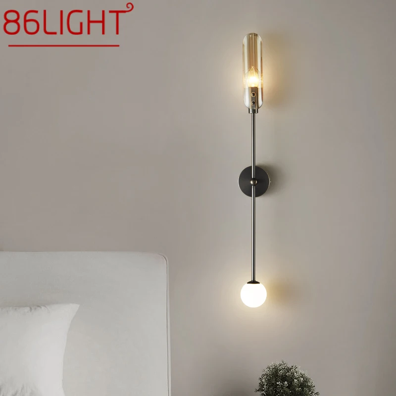 86LIGHT Модерно Вътрешно Латунное Прикроватное Осветление LED Проста Креативна Медна Лампа-Сутиени за Домашен интериор Дневна Изображение 0