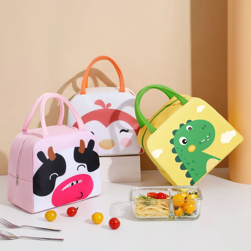 Нова женска и детска преносима чанта-хладилник, чанта за обяд, мультяшная чанта с животни, водоустойчив преносима чанта-хладилник, кутия за пикник на открито Изображение 0