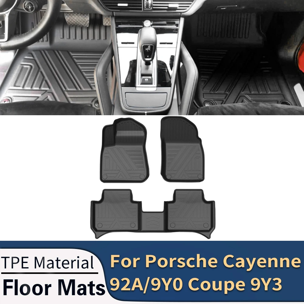 За Porsche Cayenne 92A 9Y0 Купе 9Y3 2011-2022 Автомобилни Постелки при всякакви метеорологични условия TPE Подложки За Краката на Мат Тава Мат Аксесоари за Интериора Изображение 0