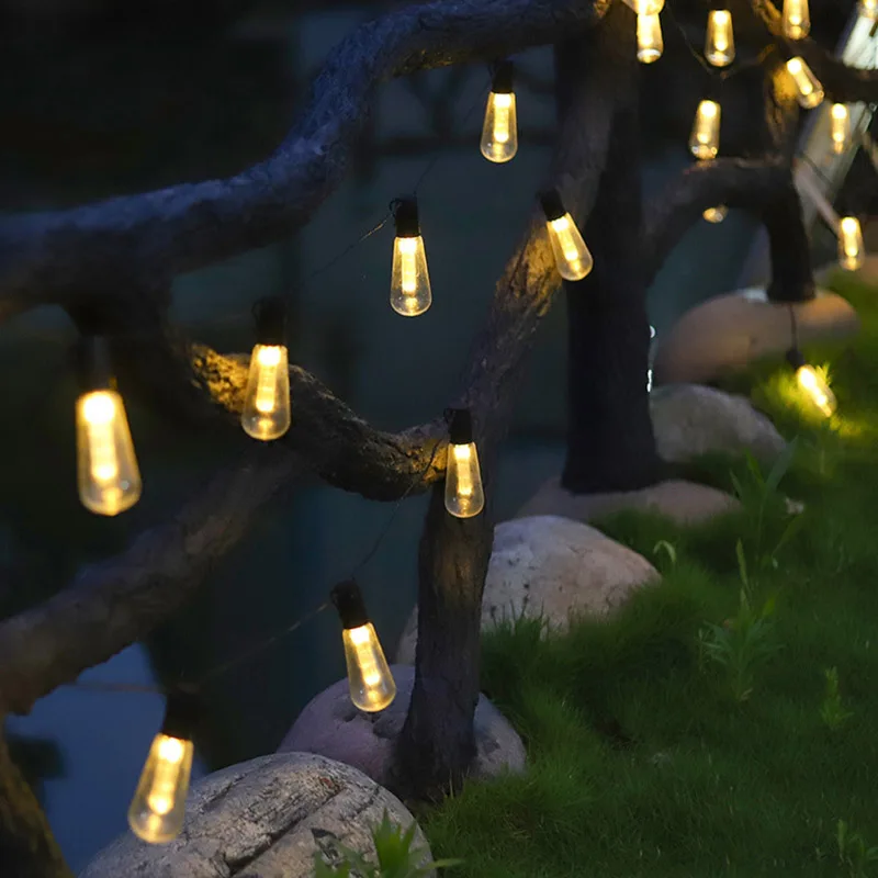 Слънчева Лампа S14 Светлинна Венец Сватбена Приказка Венец Градински Декор на Открито Коледен Глобус Украса за Дома на Атмосферния Осветление Изображение 2