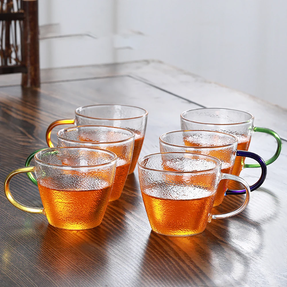 Молотковое зърно стъклена чаена чаша домакински удебелена термостойкая чаена чаша стъклена чай Кунг-фу, китайска чаена чаша Изображение 0