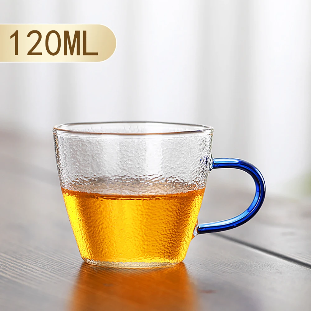 Молотковое зърно стъклена чаена чаша домакински удебелена термостойкая чаена чаша стъклена чай Кунг-фу, китайска чаена чаша Изображение 4
