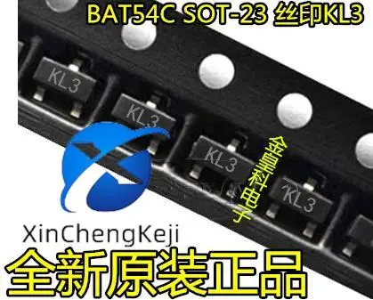 50 бр. оригинален нов диод Шоттки BAT54C SOT-23 ситопечат KL3 30/0.2 A SOT23 продължителен ток Изображение 0