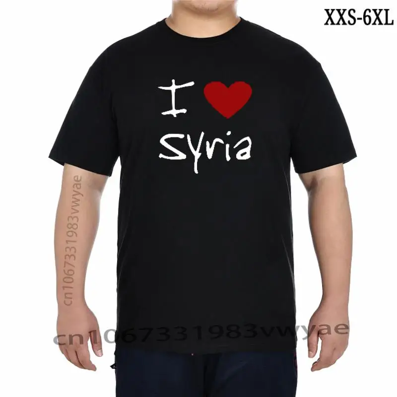 Забавни Тениски I Love Heart Syria, Графична Памучен Градинска Дрехи с Къс Ръкав, Тениска ONeck Harajuku, Мъжки Дрехи XXS-6XL Изображение 0