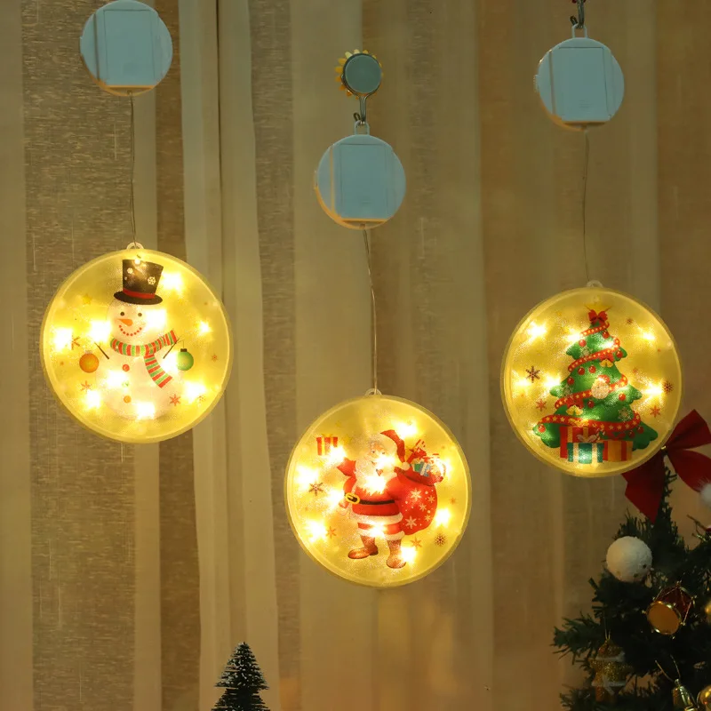 Коледни Светлини Led Коледна Украса Украса На Стаята Подарък Светлинна Венец Цветен Живопис Висящи Лампи Украса На Стаята Изображение 2