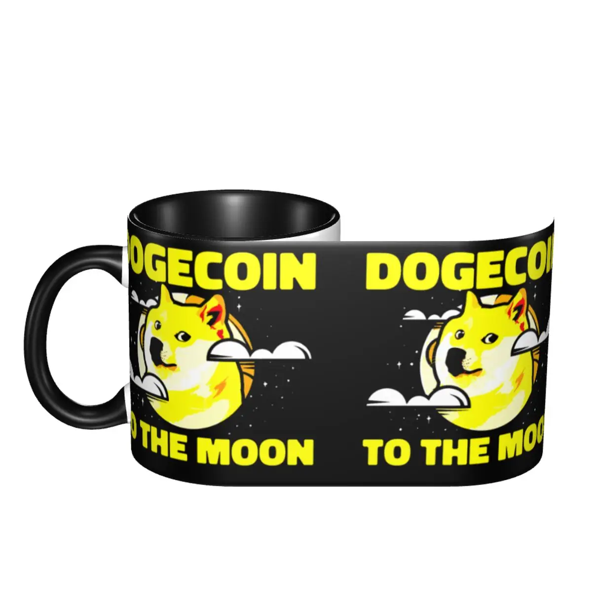 Dogecoin To The Moon B Висококачествени Чаши Чаши Чаши с принтом 
Dogecoin Dogecoin Dogecoin Хумор Графични халби за бира Изображение 0