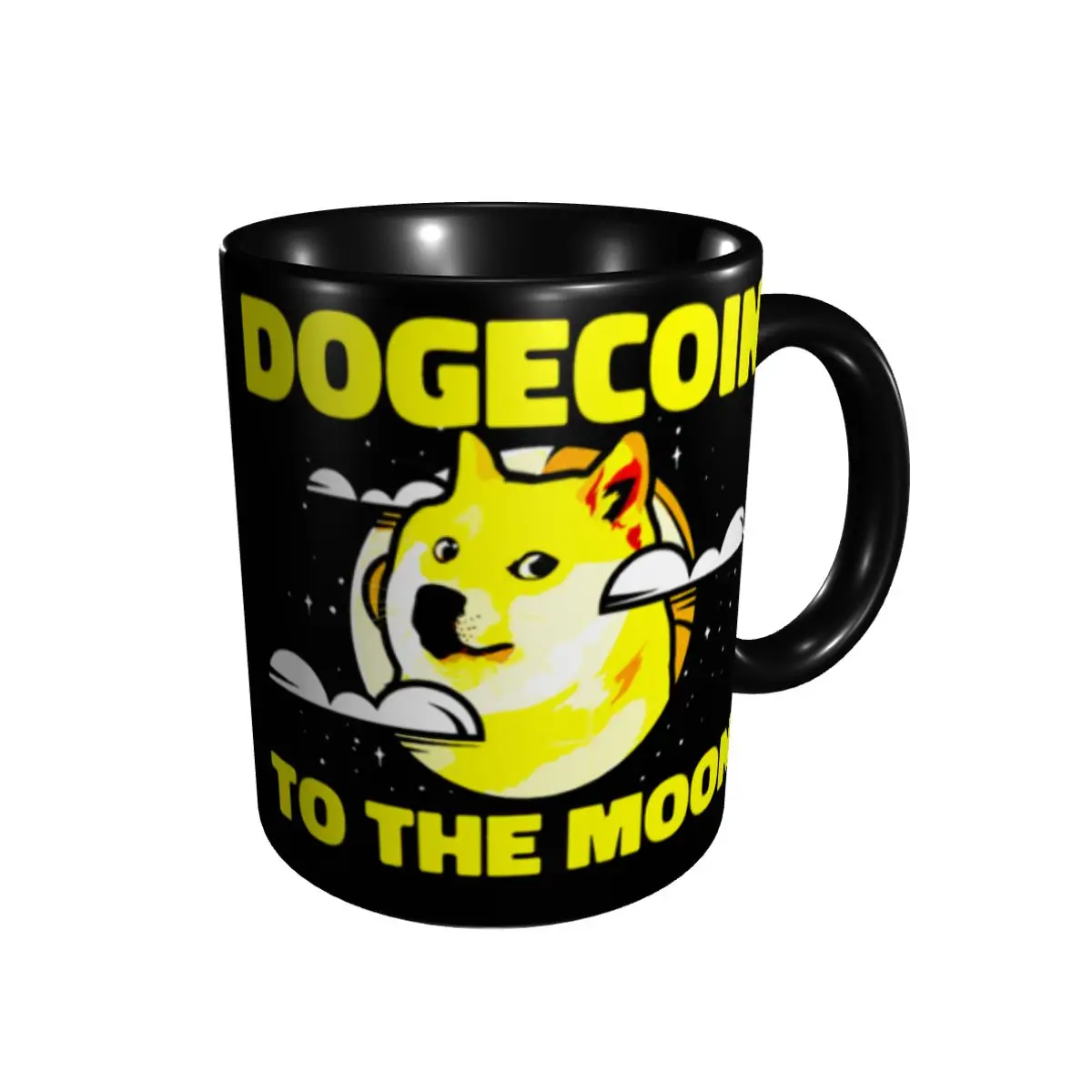 Dogecoin To The Moon B Висококачествени Чаши Чаши Чаши с принтом 
Dogecoin Dogecoin Dogecoin Хумор Графични халби за бира Изображение 1