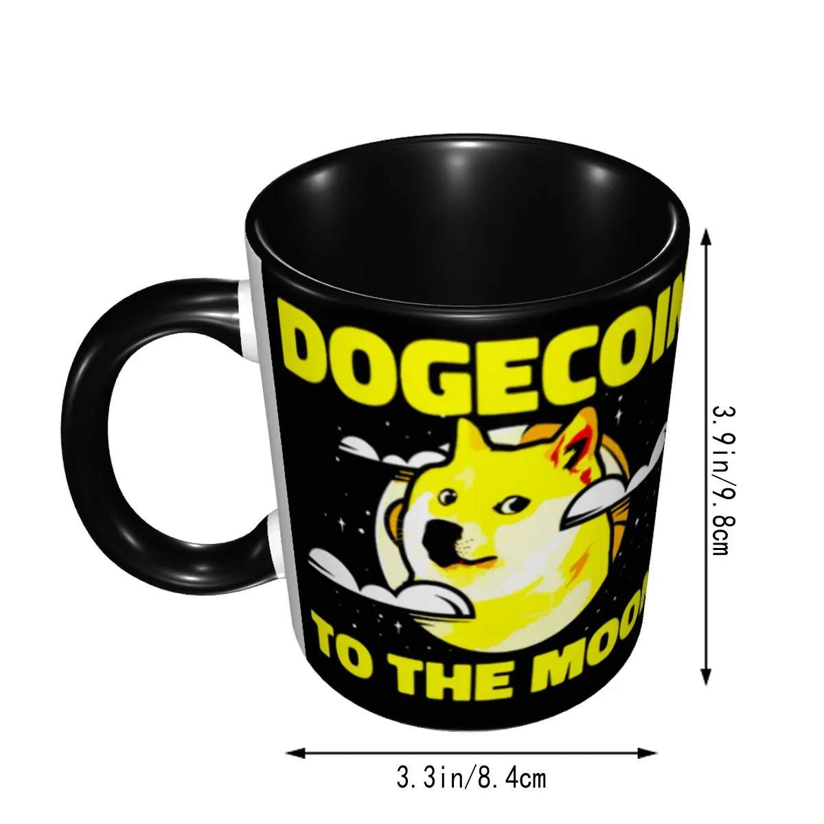 Dogecoin To The Moon B Висококачествени Чаши Чаши Чаши с принтом 
Dogecoin Dogecoin Dogecoin Хумор Графични халби за бира Изображение 3