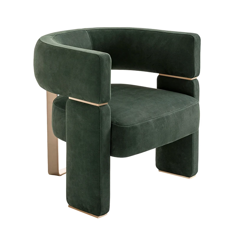 висококачествен набор от столове, мебели, метални завъртане кърпа за почивка столове за всекидневна облекчаване на модерно луксозно кожен стол с акцент Изображение 0