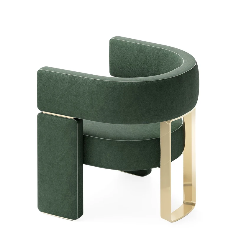 висококачествен набор от столове, мебели, метални завъртане кърпа за почивка столове за всекидневна облекчаване на модерно луксозно кожен стол с акцент Изображение 3